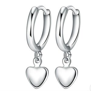 Sterling silver little heart earrings